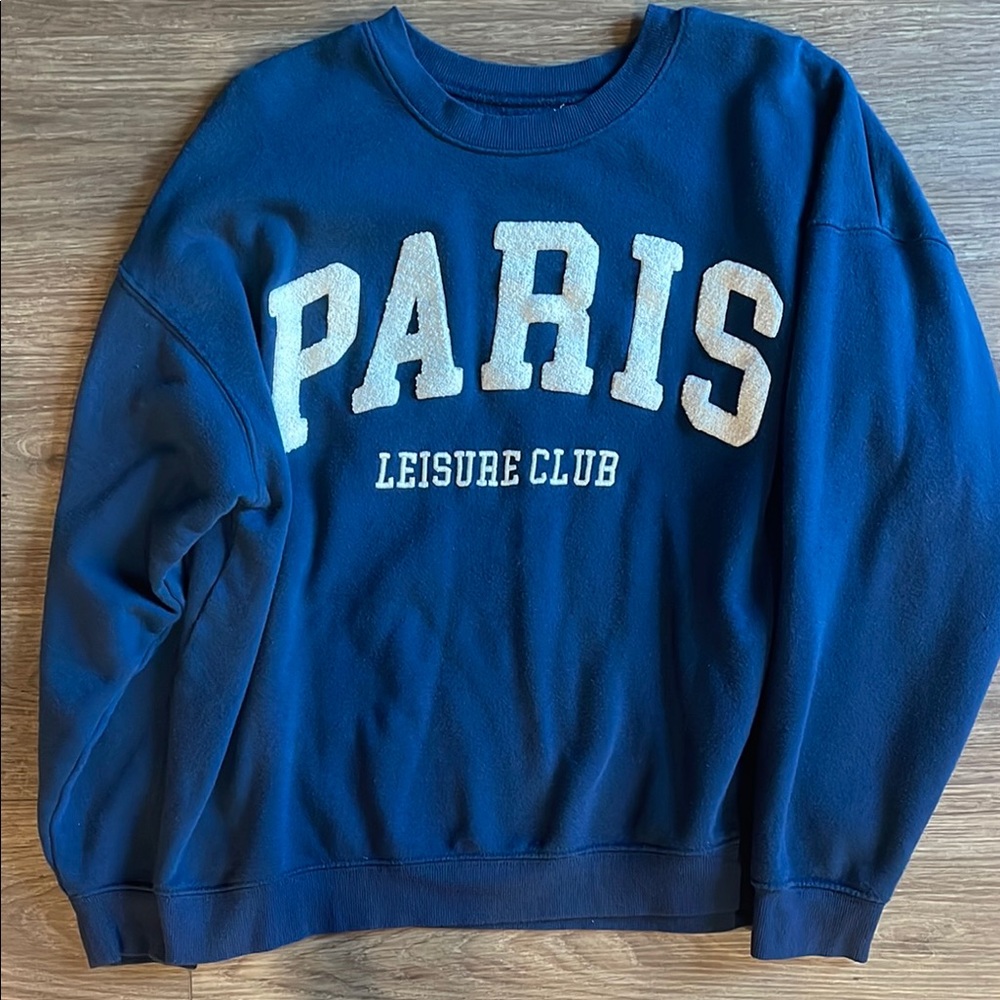 Women’s Paris Graphic Sweatshirt Navy Blue Size L